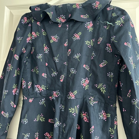 HYACINTH HOUSE Navy Floral Ruffle Neck Norah Mini Dress NWT - Picture 12 of 15